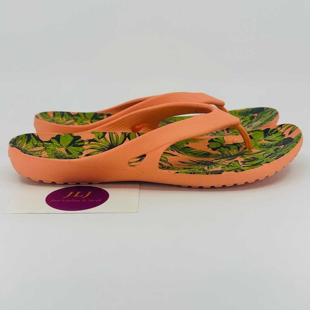 Crocs Women's Women’s Kadee Palm Print II Flip Flop Sandals 209771 Size 7